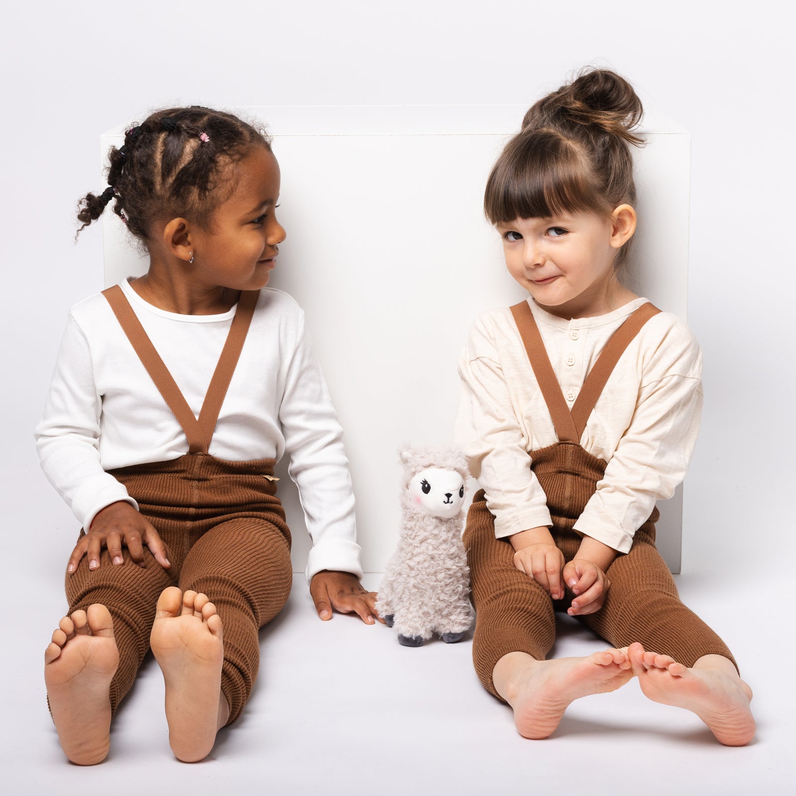 Legíny na traky s prímesou baby alpaky vlny - Oriešková Hnedá