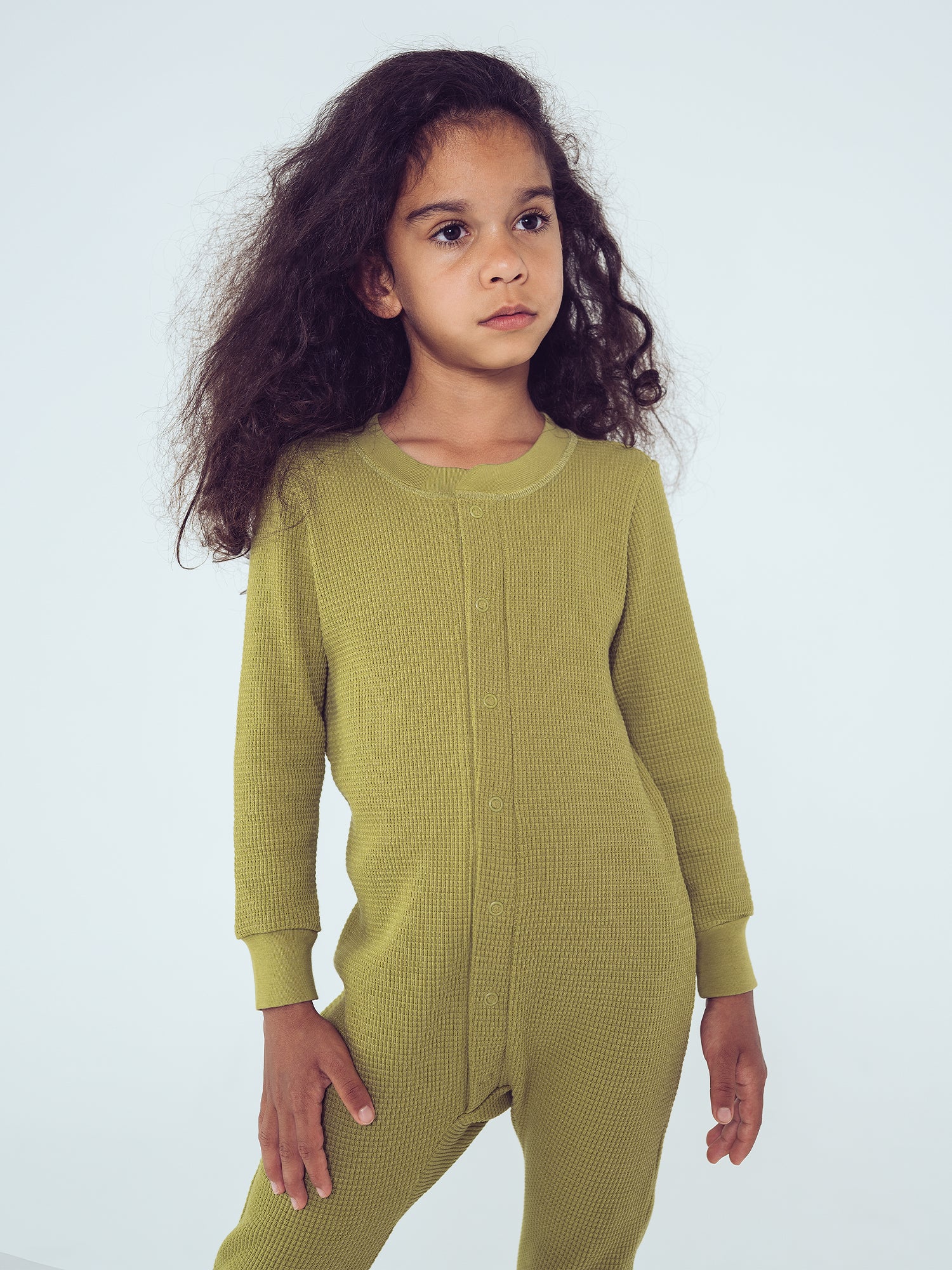 Vaflový Overal GOTS - Olivová Zelená