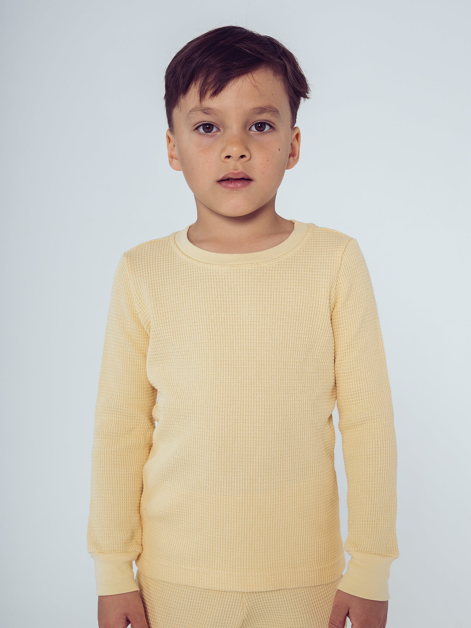 Vaflové Tričko GOTS - Jemná Žltá