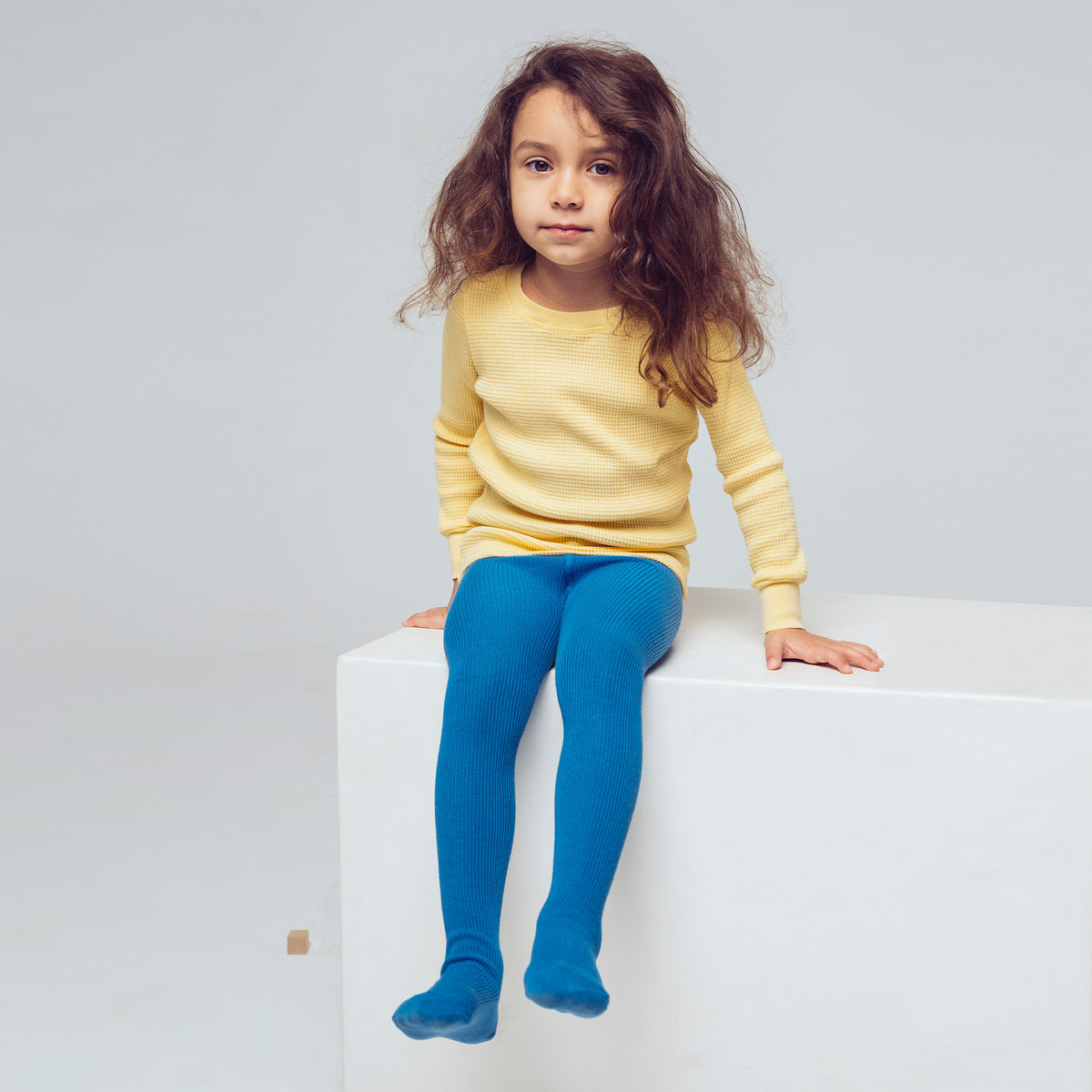 PEQNE Footed Children Tights in French Blue